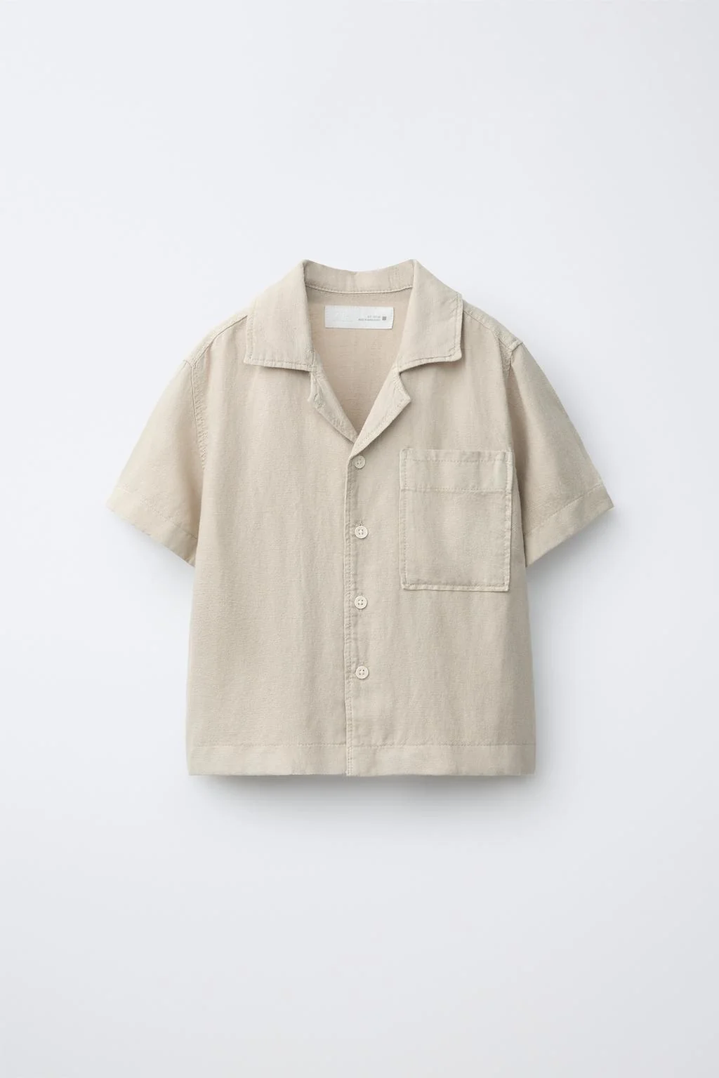 LINEN BLEND POCKET SHIRT