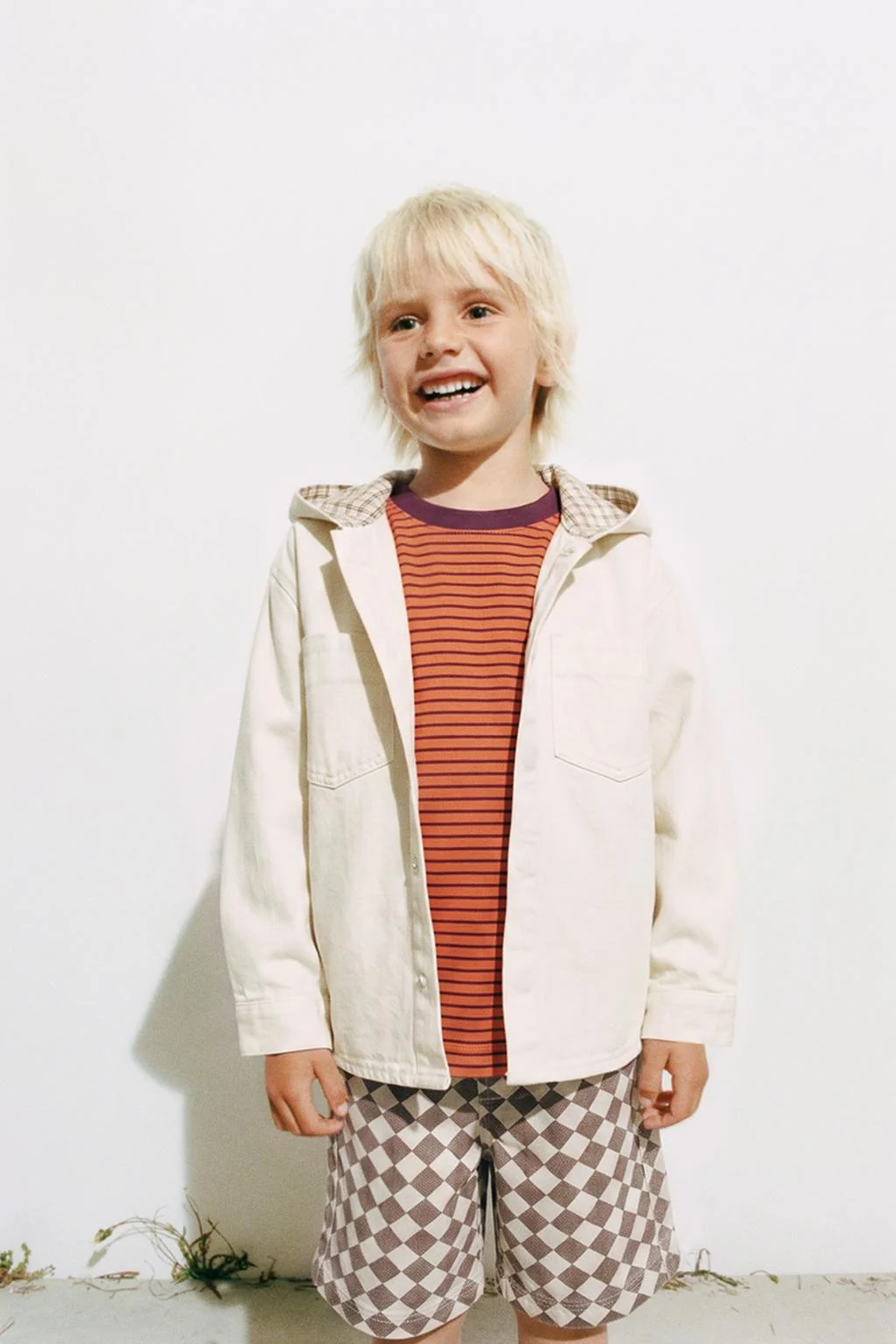 Overshirt из габардина с клетчатой подкладкой