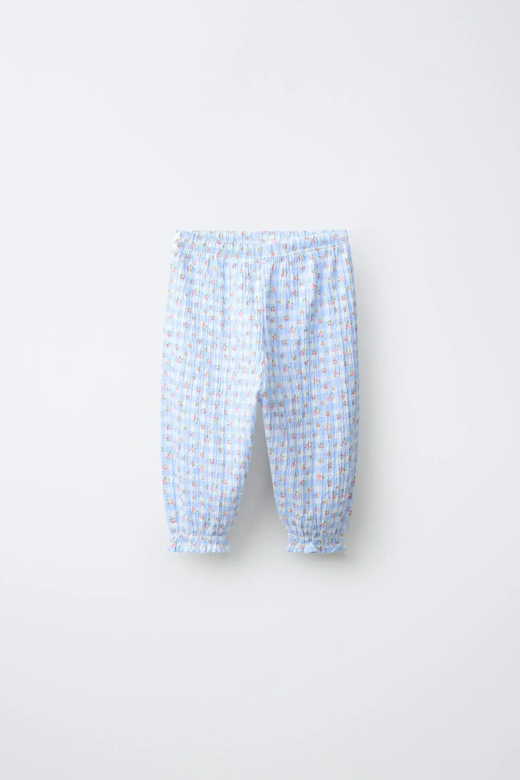 FLORAL AND CHECK SAROUEL TROUSERS