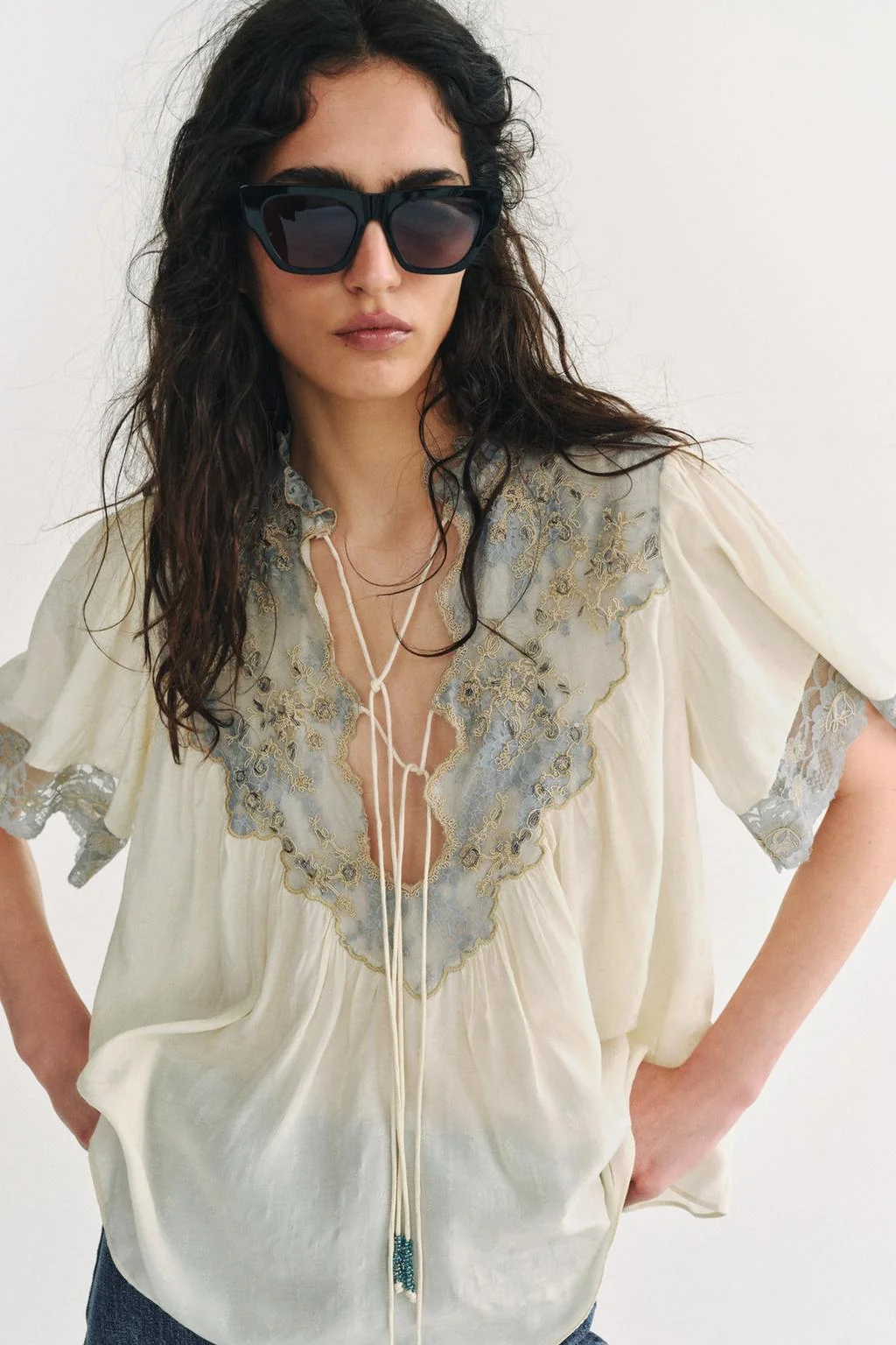 ZW COLLECTION LACE SHIRT