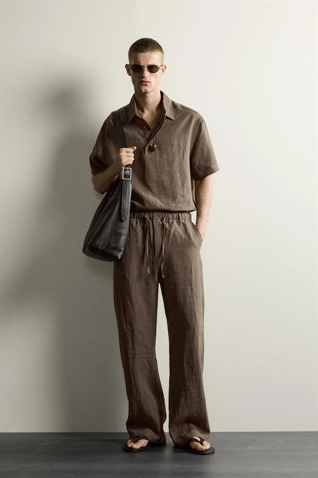 BOXY FIT 100% LINEN POLO SHIRT