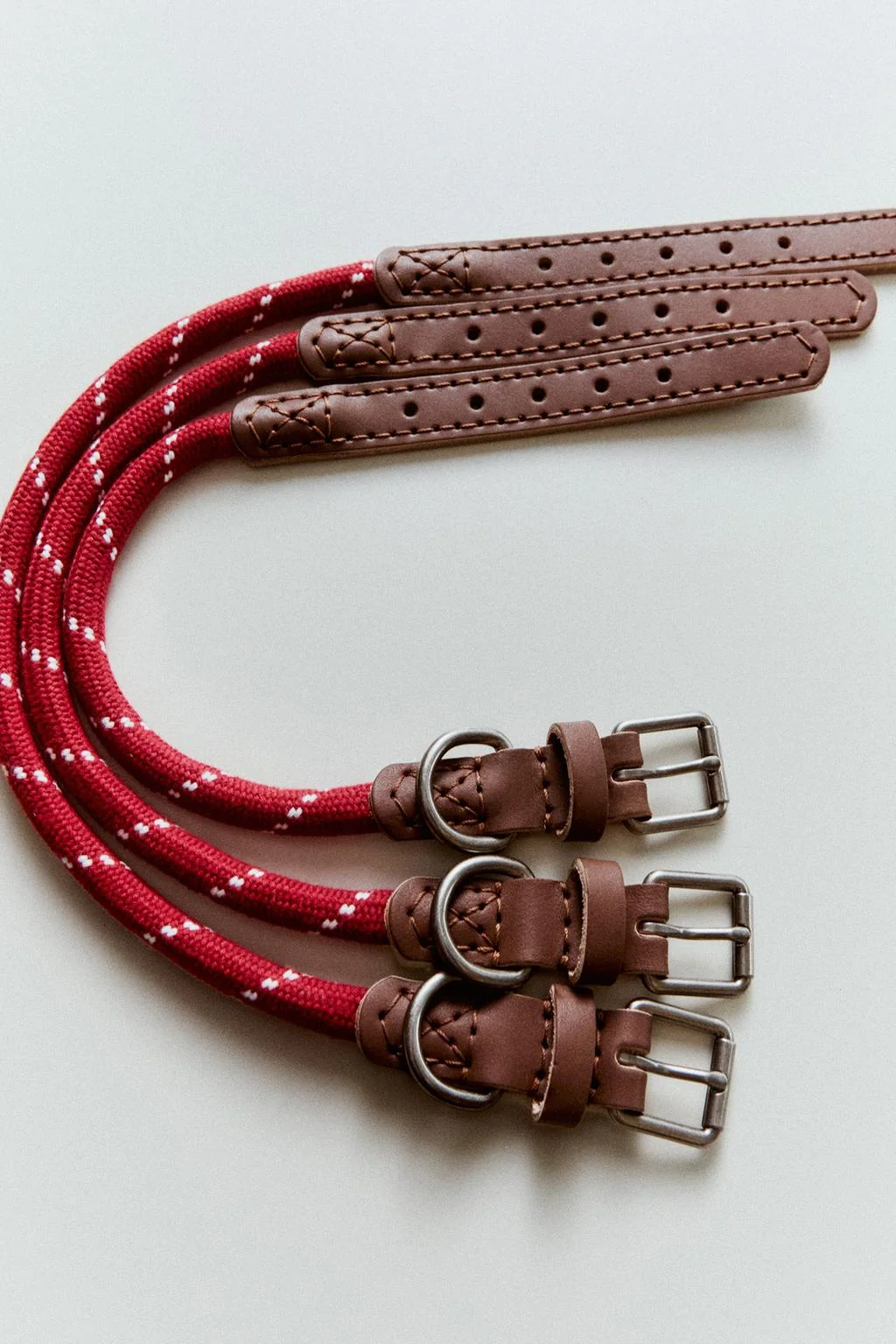 LEATHER AND ROPE PET COLLAR