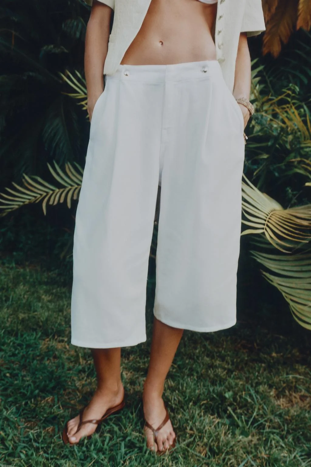 Z1975 LONG DENIM BERMUDA SHORTS WITH BUTTONS