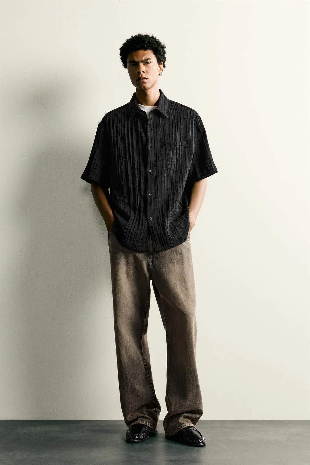 RELAXED FIT TEXTURED SHIRT