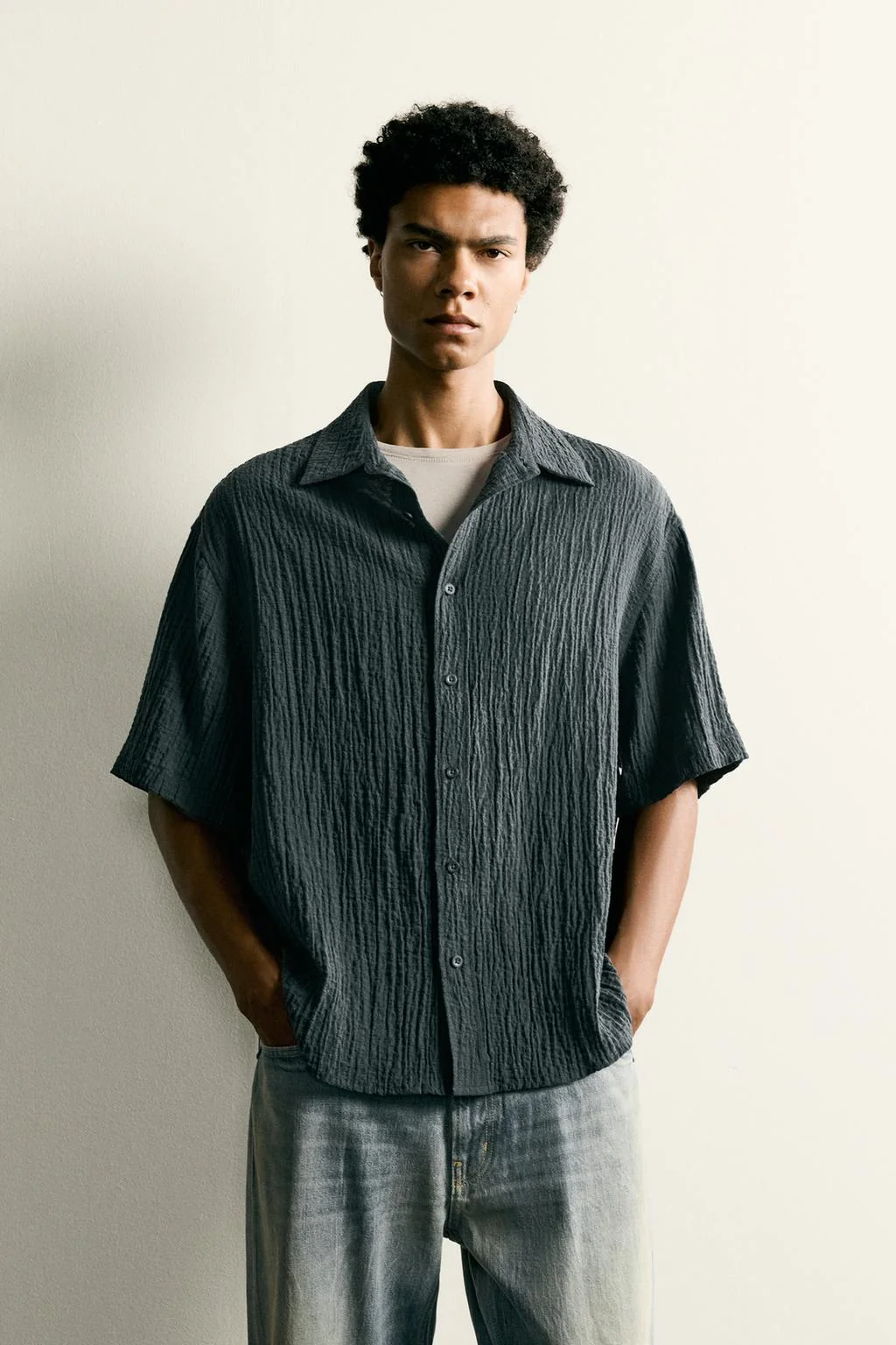 RELAXED FIT TEXTURED SHIRT