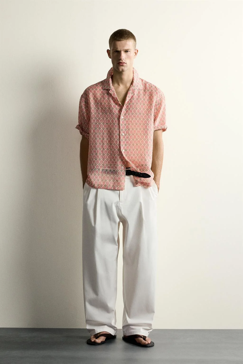 GEOMETRIC PRINT FLOWING SHIRT