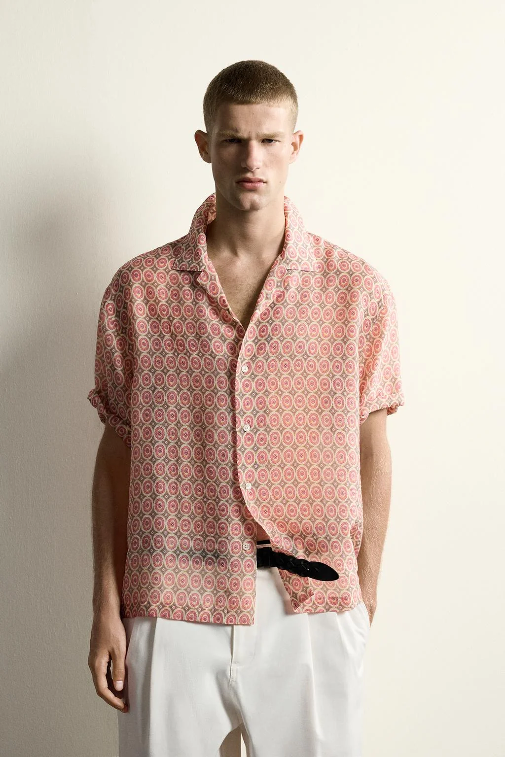 GEOMETRIC PRINT FLOWING SHIRT