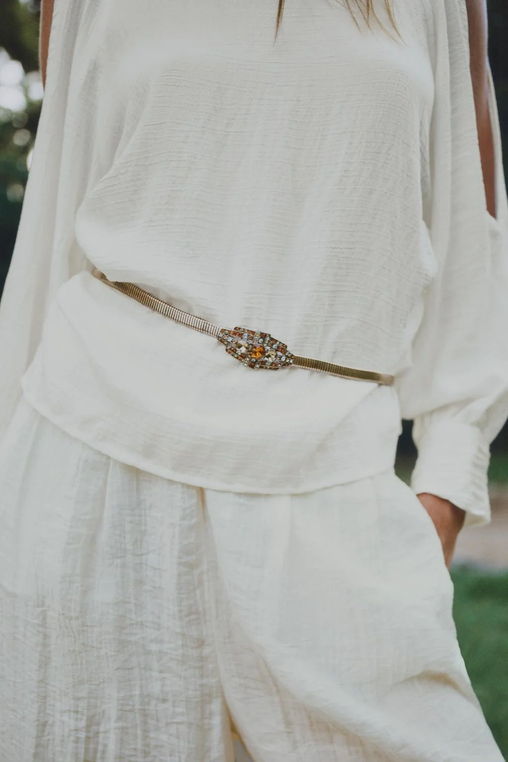 ELASTIC RHINESTONE BELT