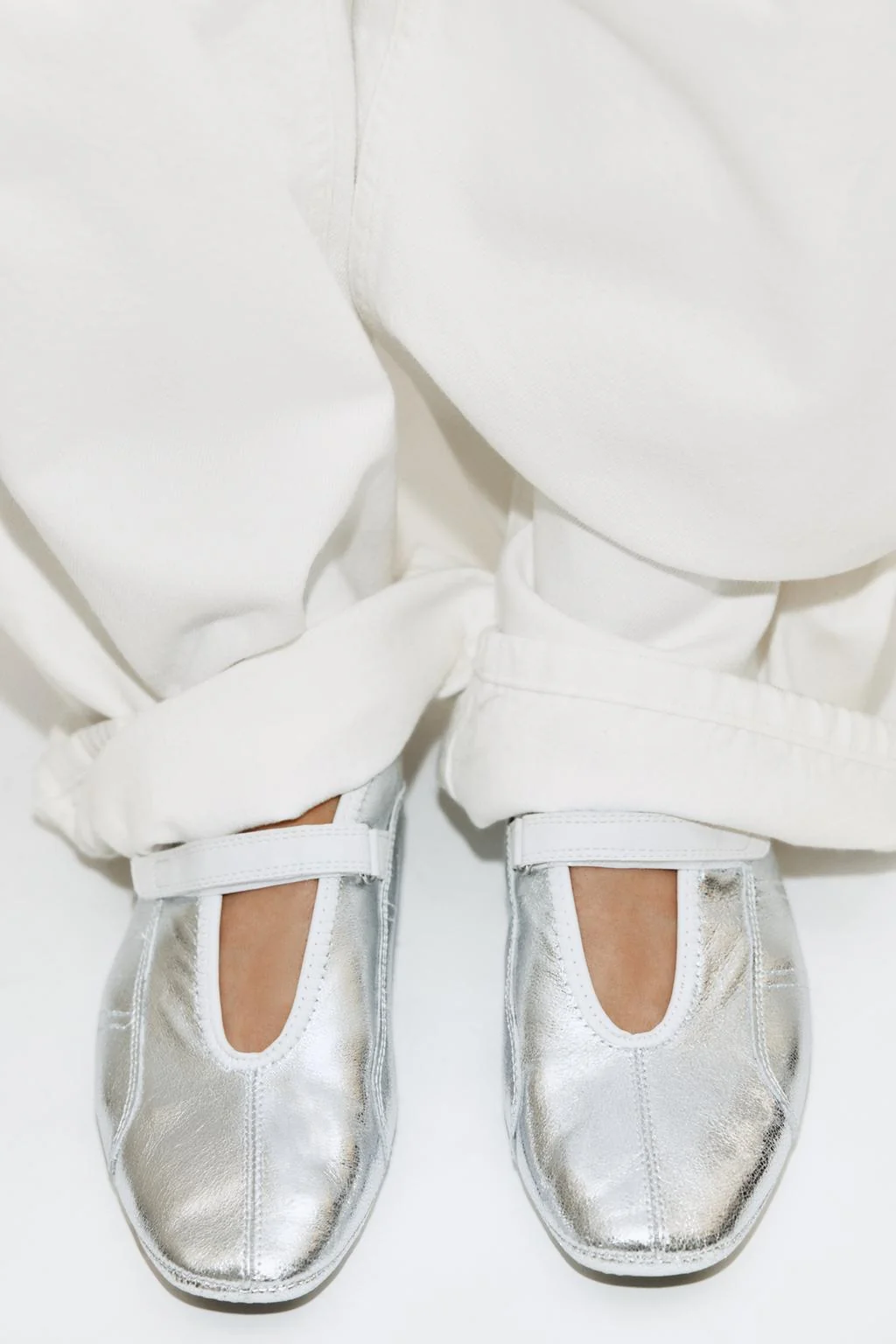 METALLIC LEATHER SPORTY BALLERINAS