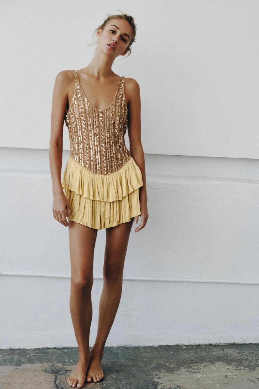 LIMITED EDITION BEADED RUFFLE BODYSUIT