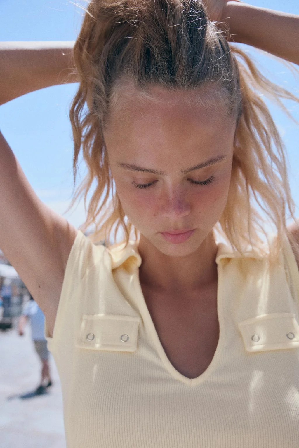RIBBED FLAP POCKET TOP