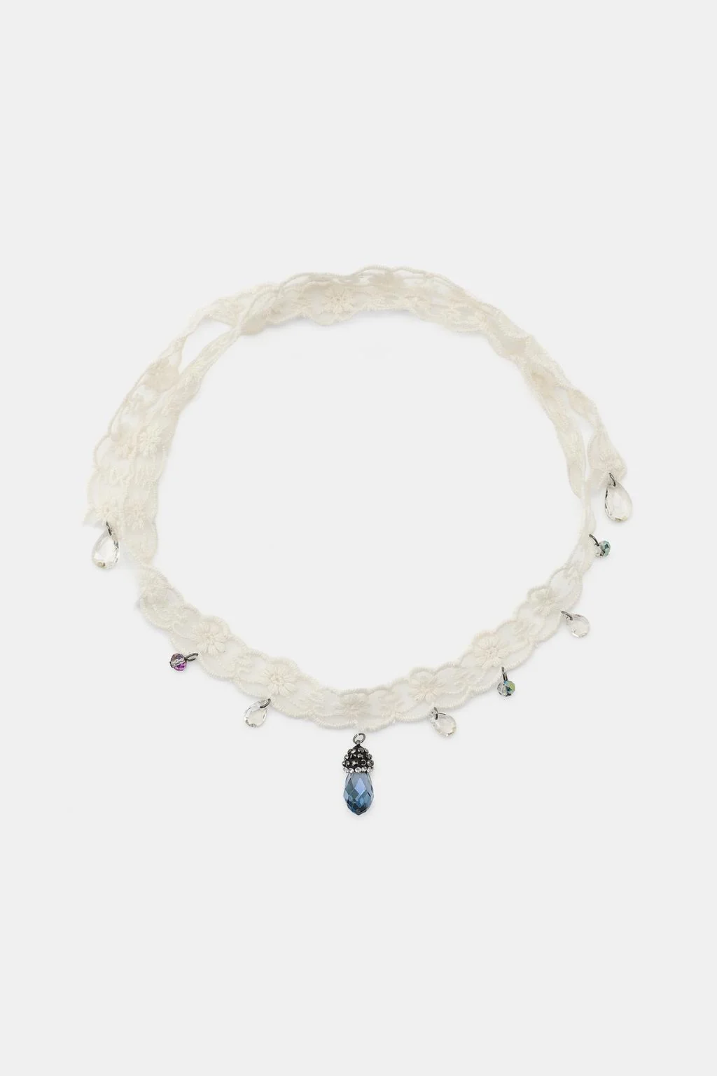 FABRIC JEWEL CHOKER NECKLACE