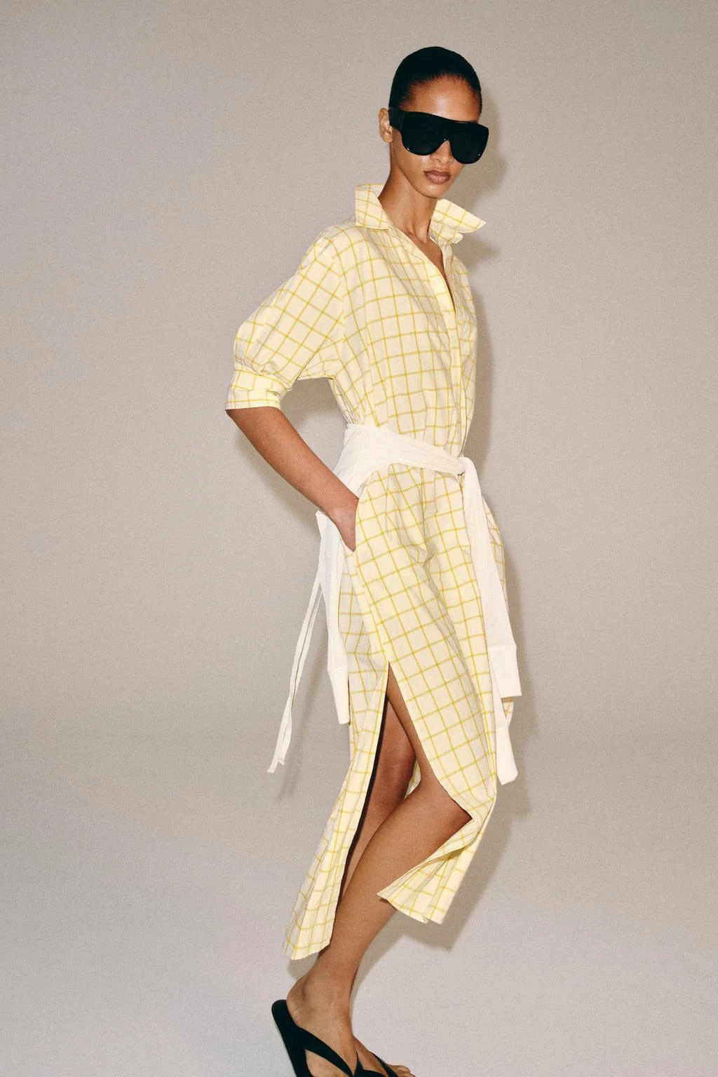ZW COLLECTION CHECK SHIRT DRESS