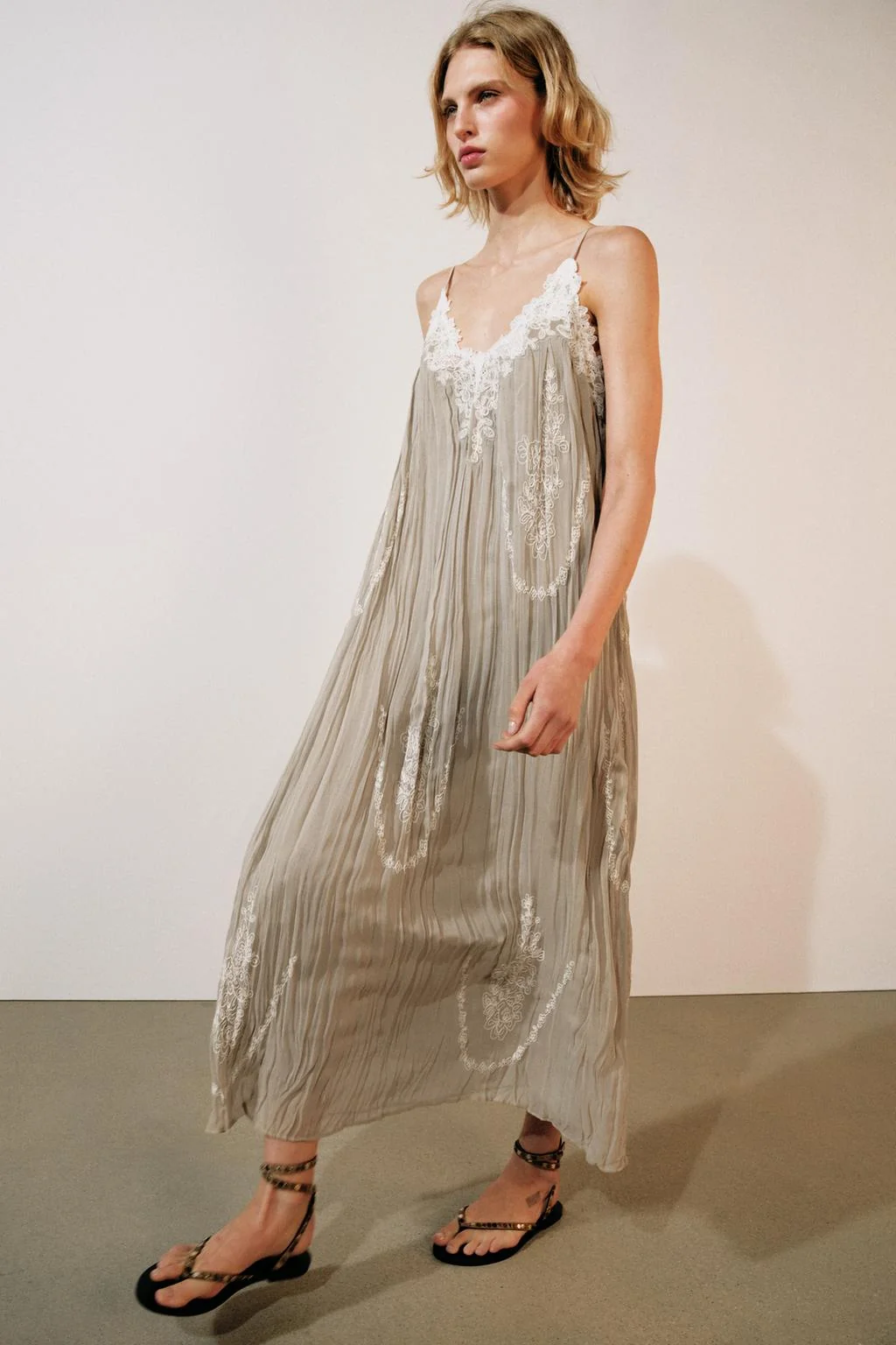 ZW COLLECTION LONG EMBROIDERED DRESS