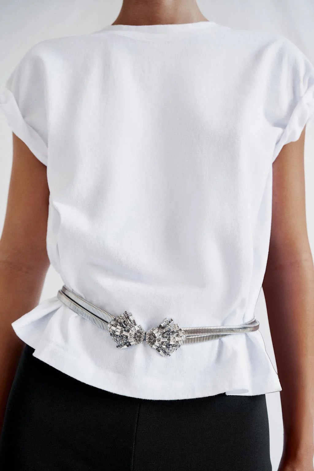 DOUBLE ELASTIC RHINESTONE BELT