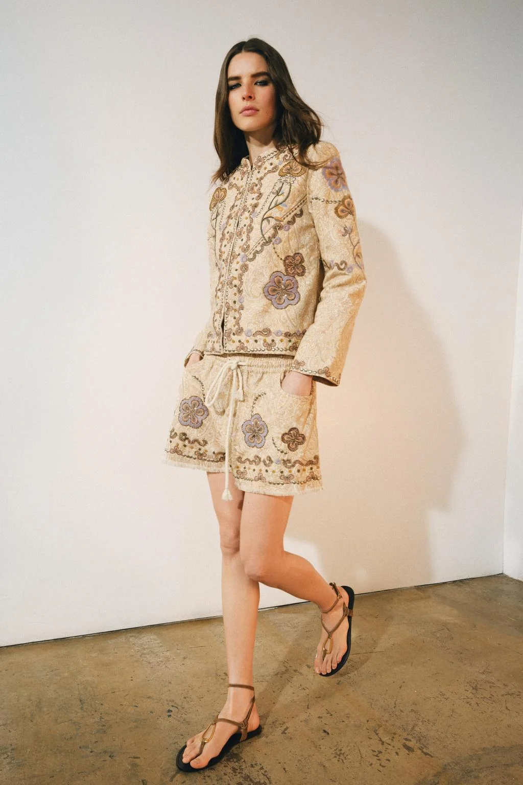 ZW COLLECTION EMBROIDERED SHORTS