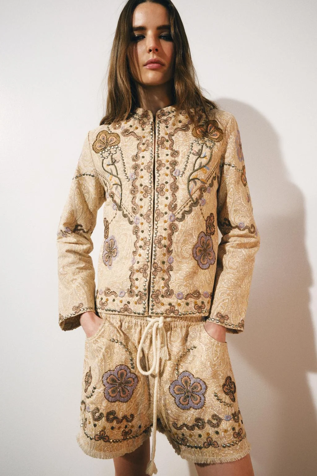 ZW COLLECTION EMBROIDERED SHORTS