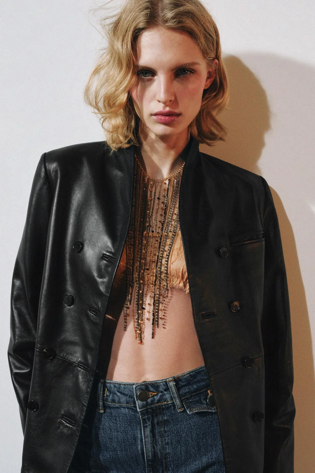 BEADED FRINGE JEWEL NECKLACE