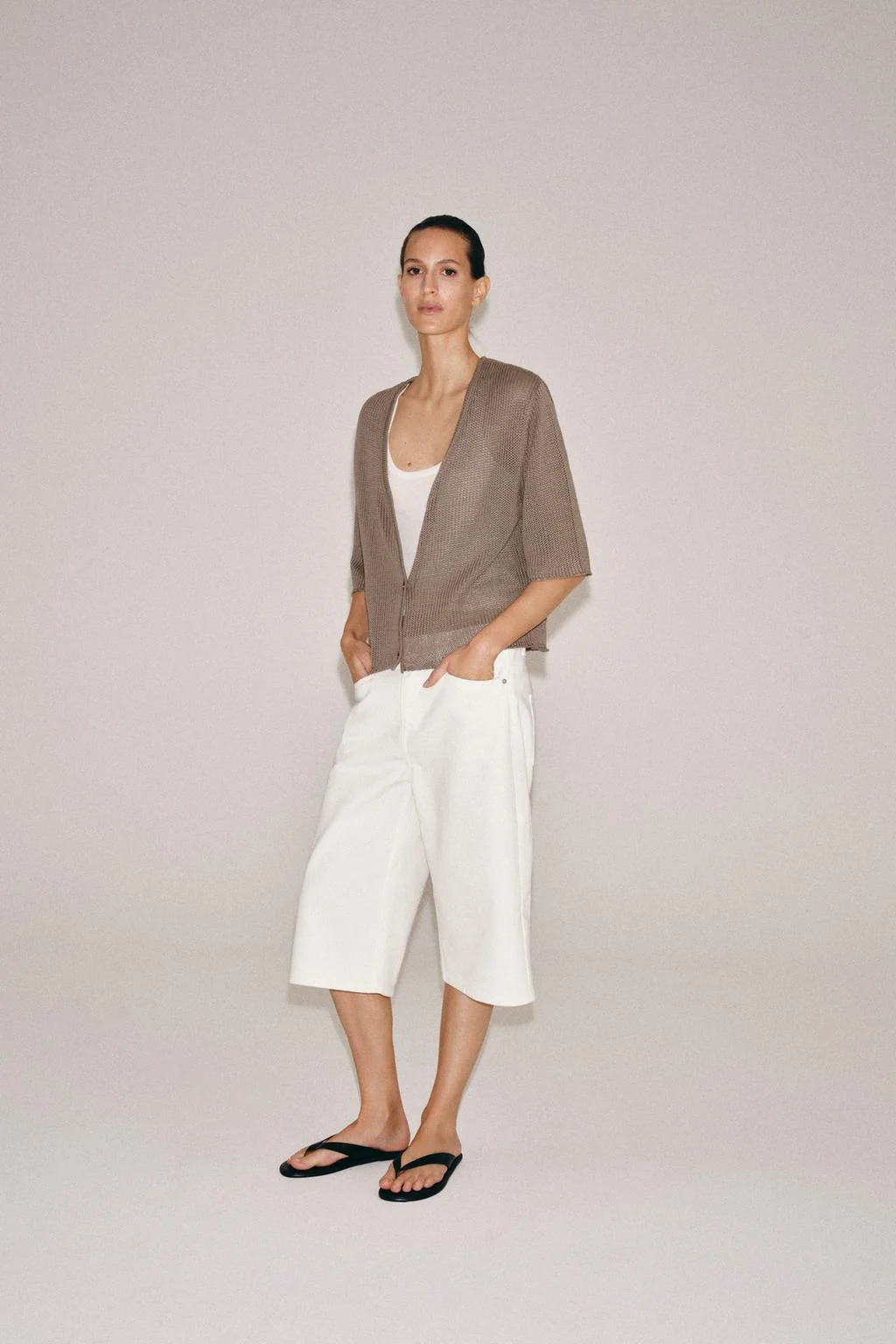 WIDE SLEEVE KNIT CARDIGAN