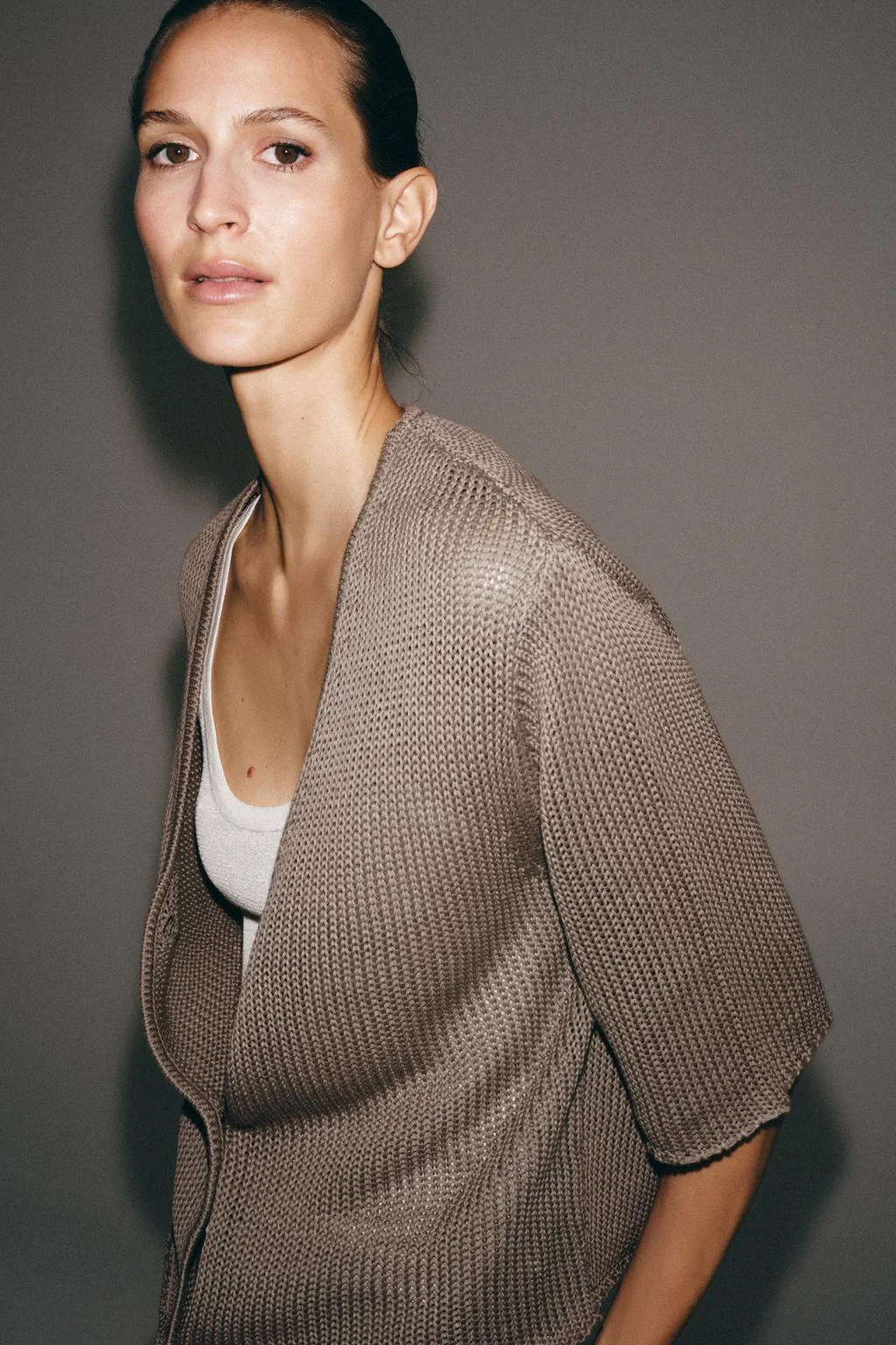 WIDE SLEEVE KNIT CARDIGAN