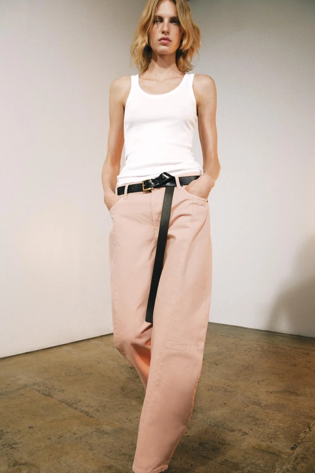 ZW COLLECTION BARREL PATCHWORK MID-WAIST JEANS