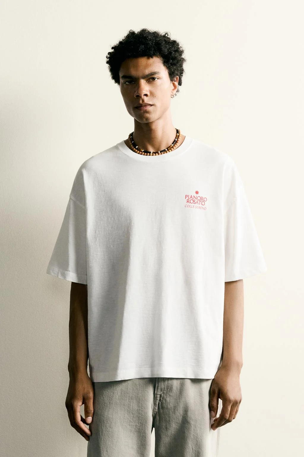 RELAXED FIT CONTRAST PRINT T-SHIRT