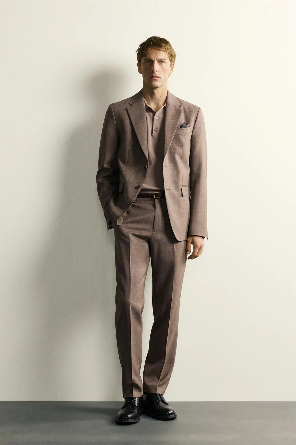 WOOL BLEND TEXTURED SUIT BLAZER