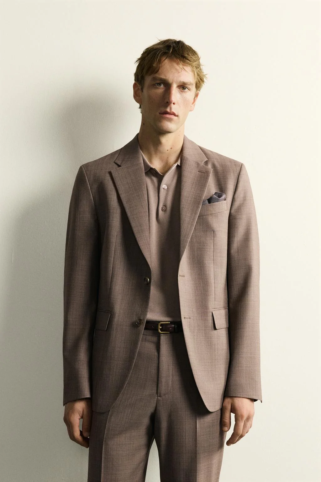 WOOL BLEND TEXTURED SUIT BLAZER