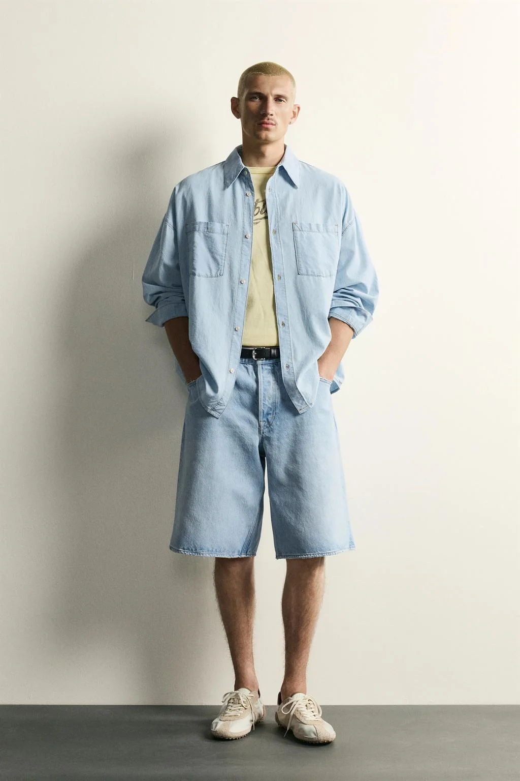 LIGHTWEIGHT FADED DENIM SHIRT