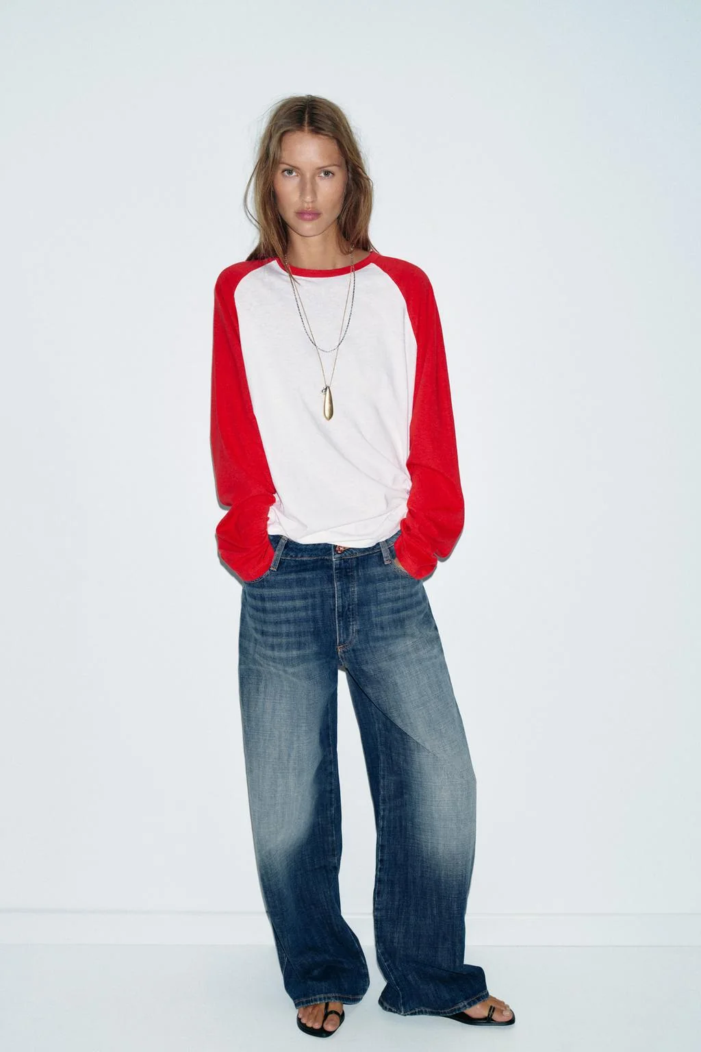 Джинсы Z1975 прямые с заниженной талией в полную длину