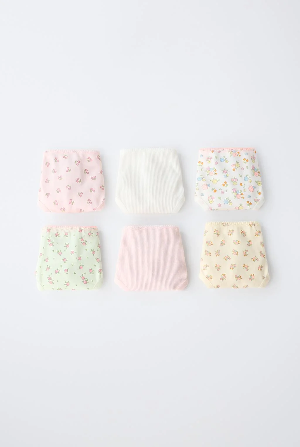 1 1/2-6 YEARS/ PACK OF SIX FLORAL PRINT BRIEFS