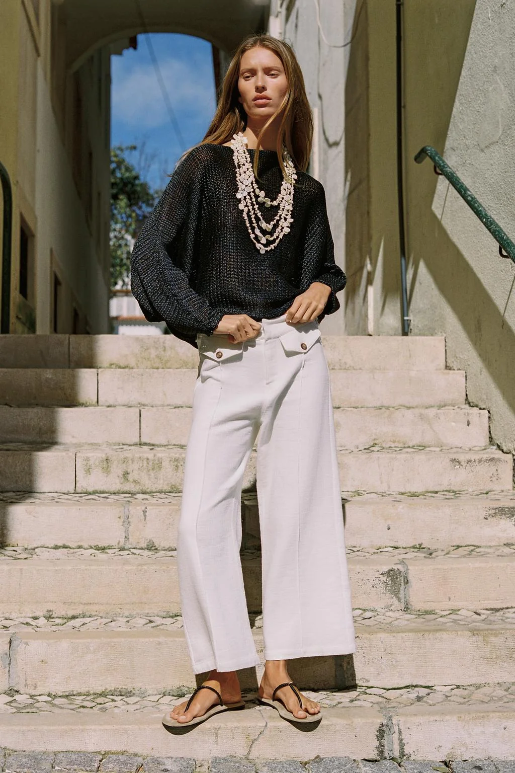 Кюлоты из рустикальной ткани