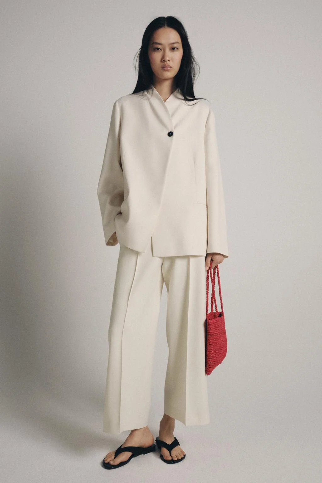 Укороченные брюки zw collection с отделочными швами