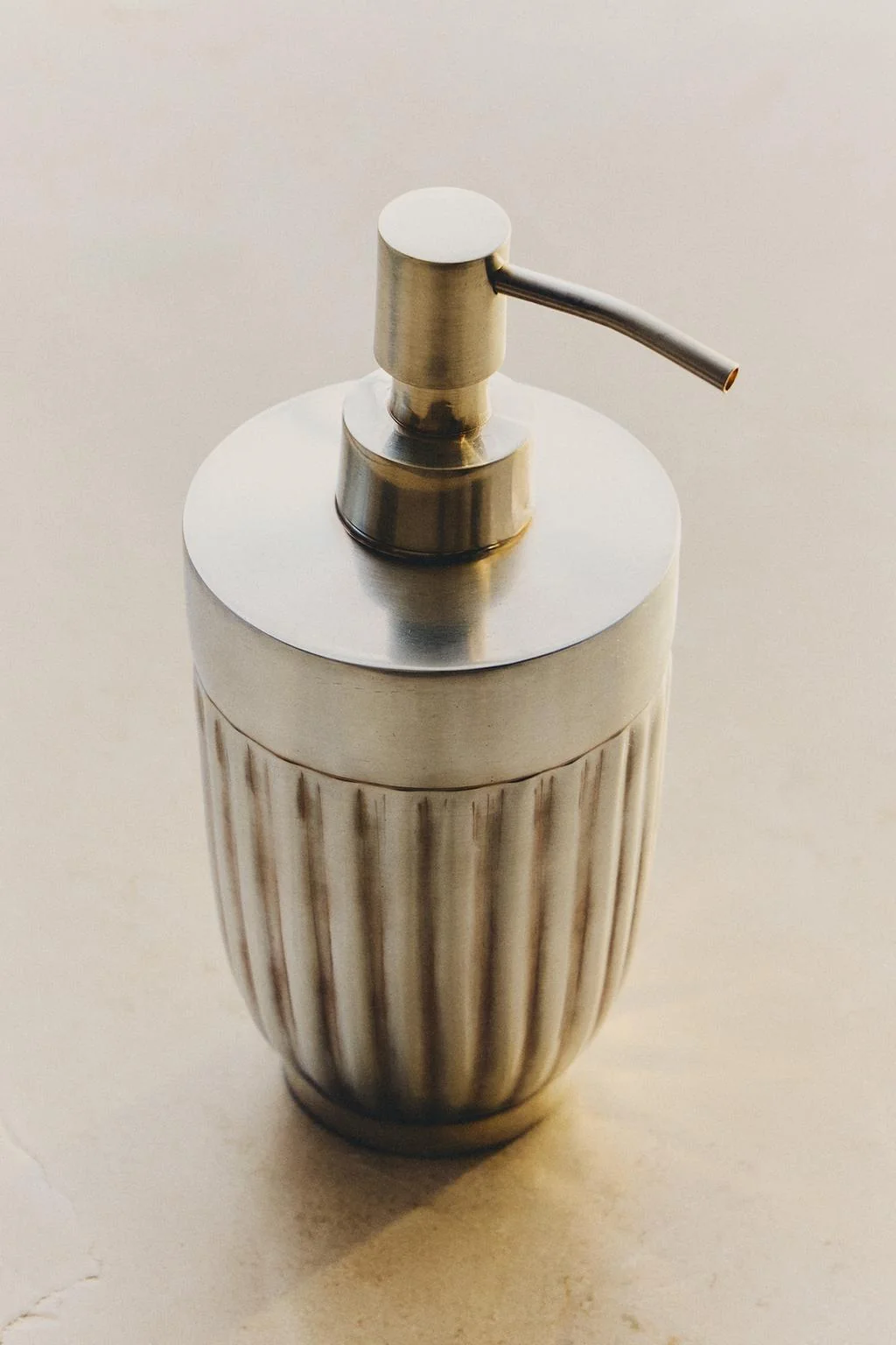 SCALLOPED METAL SOAP DISPENSER