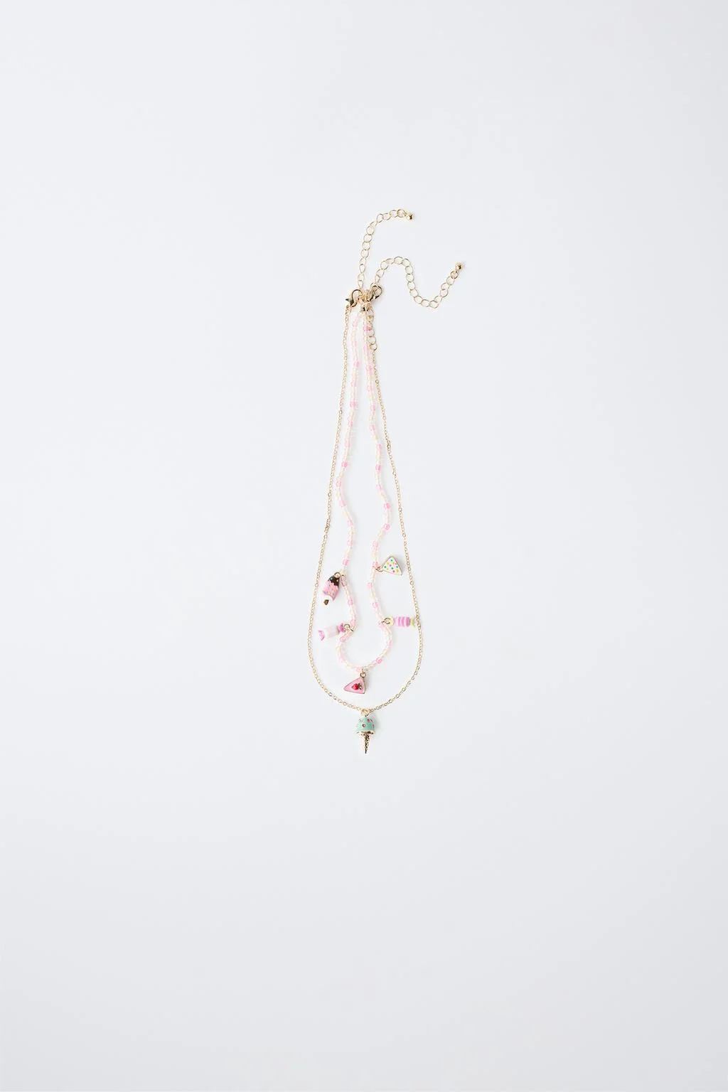 PACK OF 2 NECKLACES WITH BEADS AND ICE CREAM