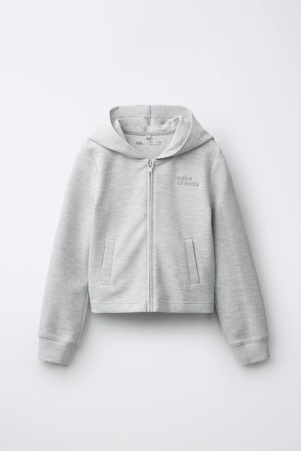 WAFFLE-KNIT GYM HOODIE