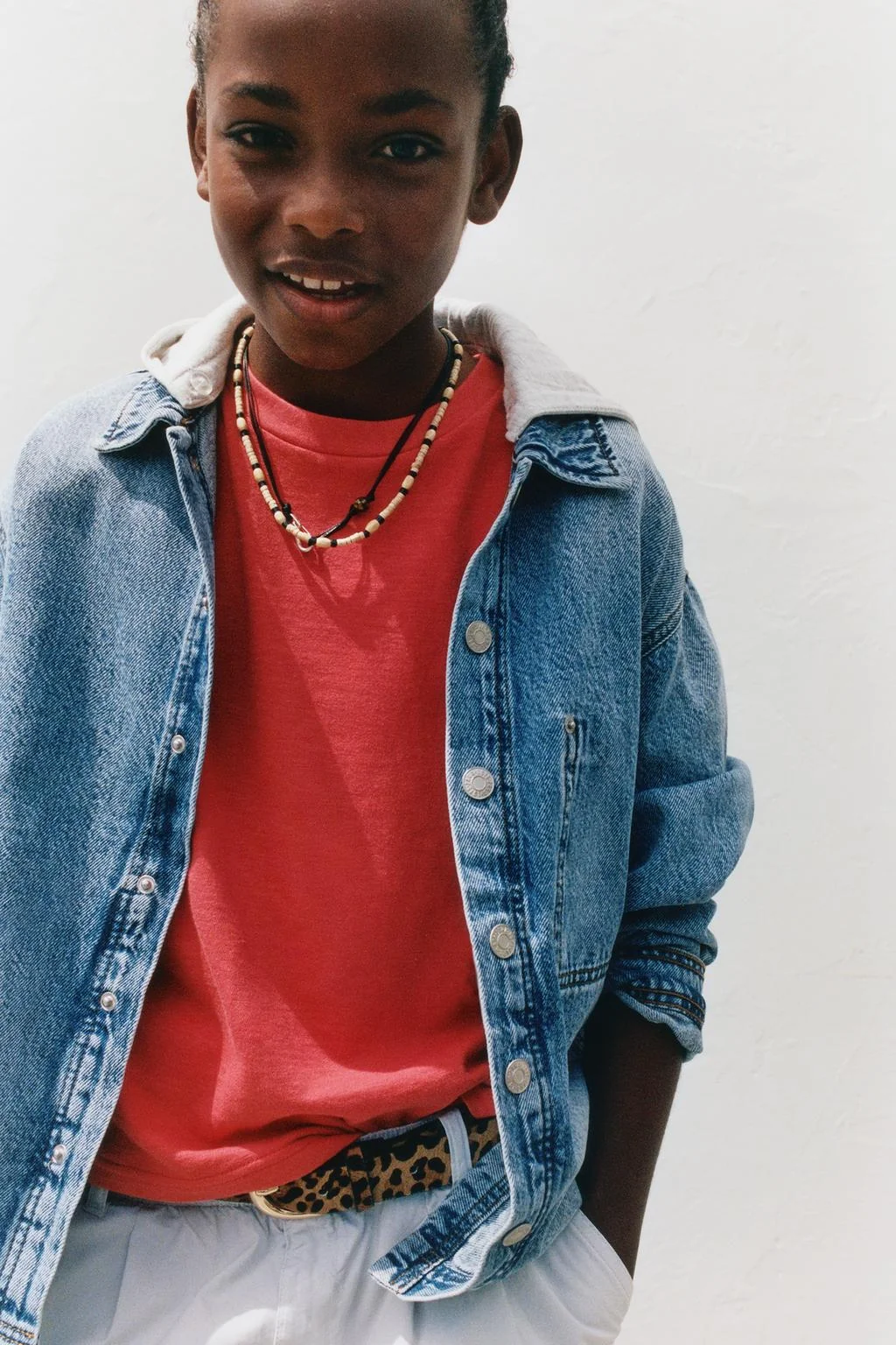 DENIM OVERSHIRT WITH DETACHABLE HOOD