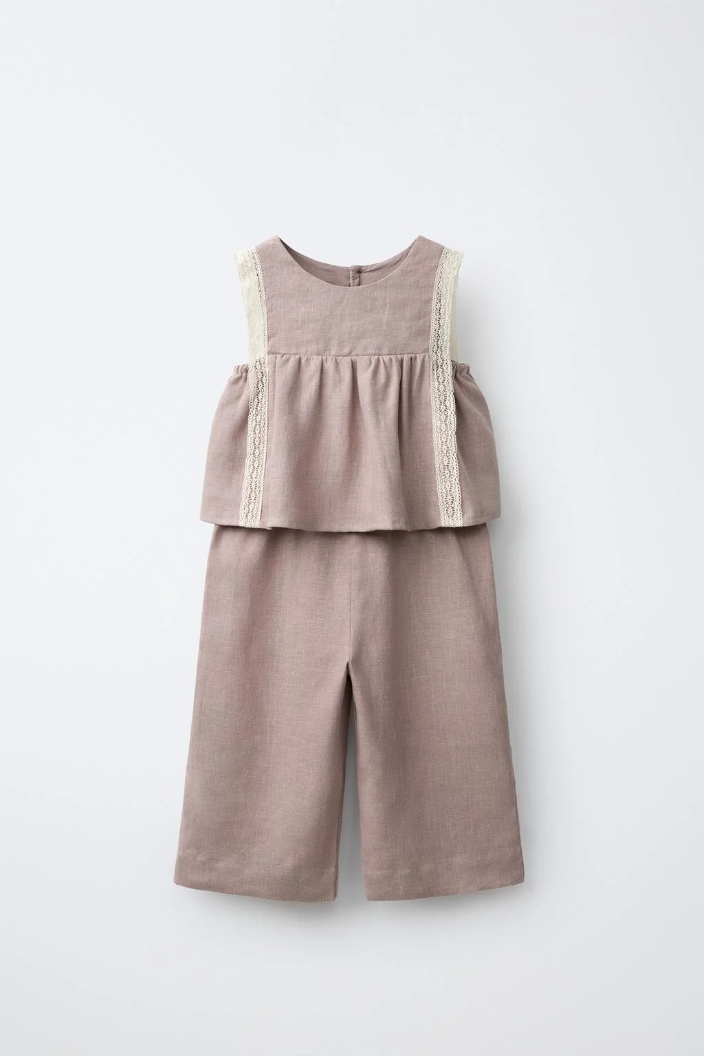 100% LINEN LACE JUMPSUIT
