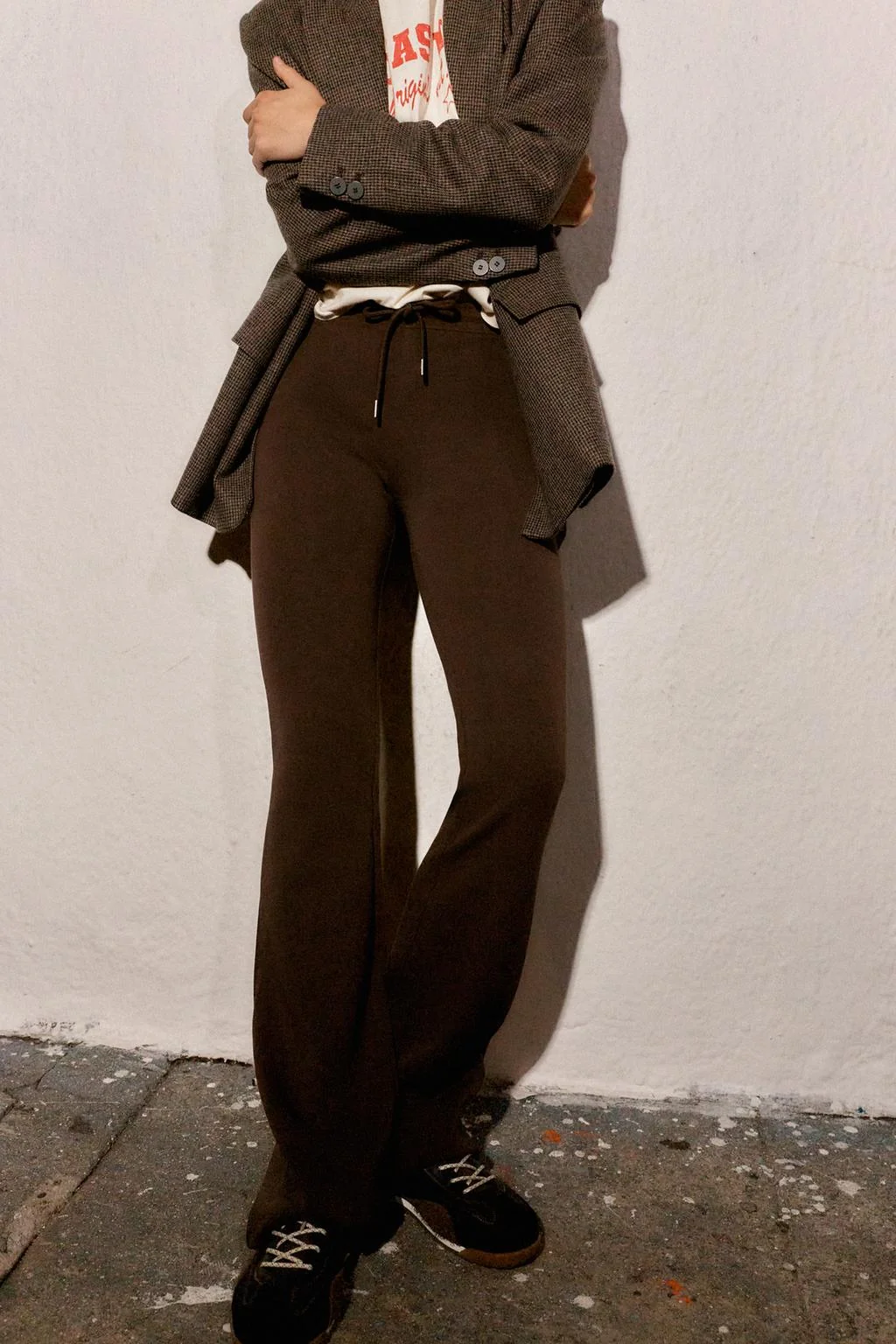 Брюки расклешённые из интерлока