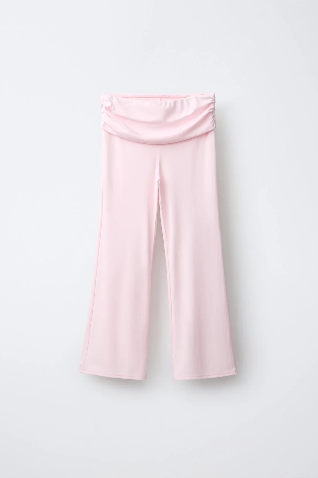 FLARE TROUSERS WITH TURN-UP AND GATHERING