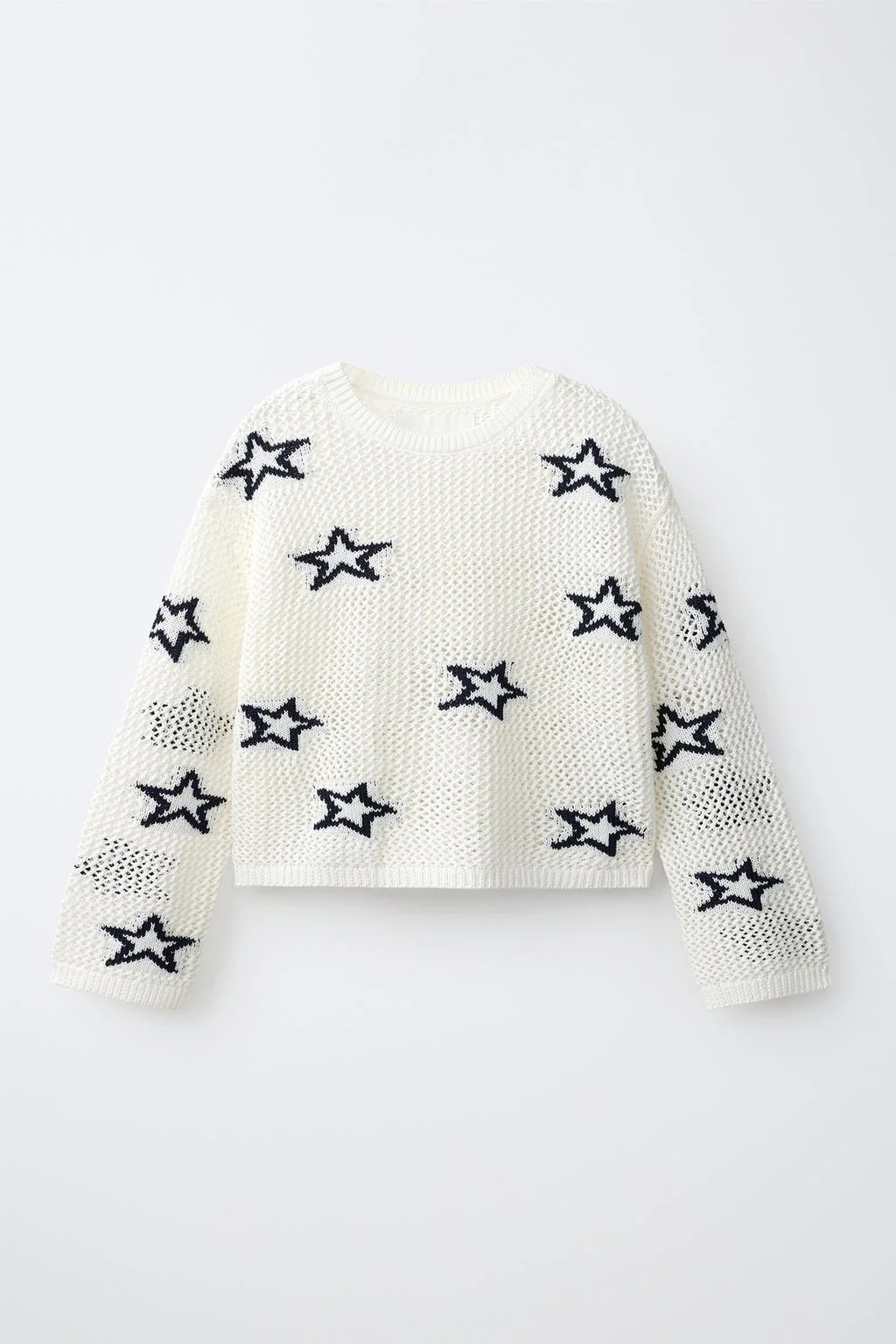 STAR PRINT ROUND NECK JUMPER