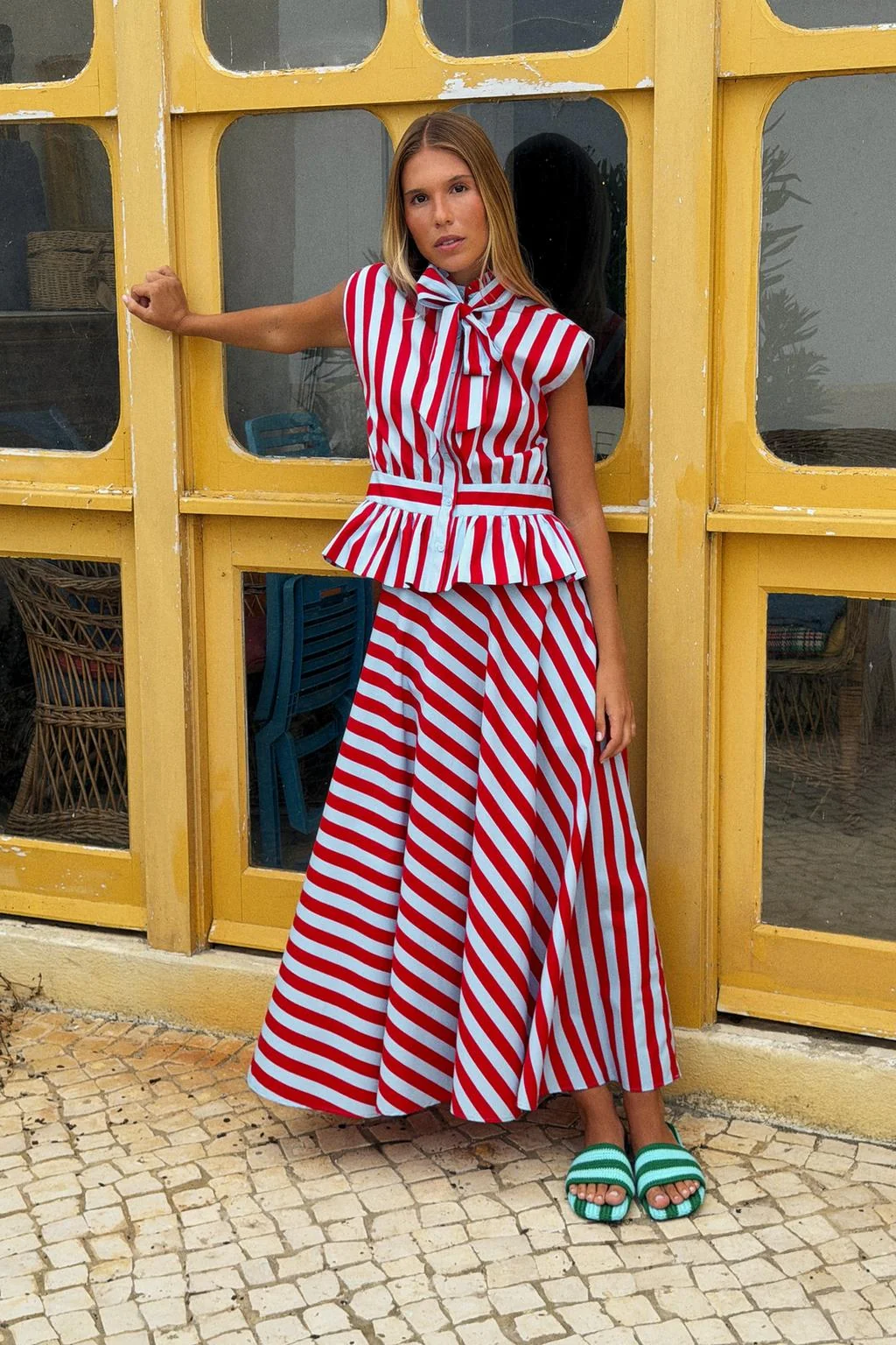 STRIPED SHIRT WITH TIED DETAIL