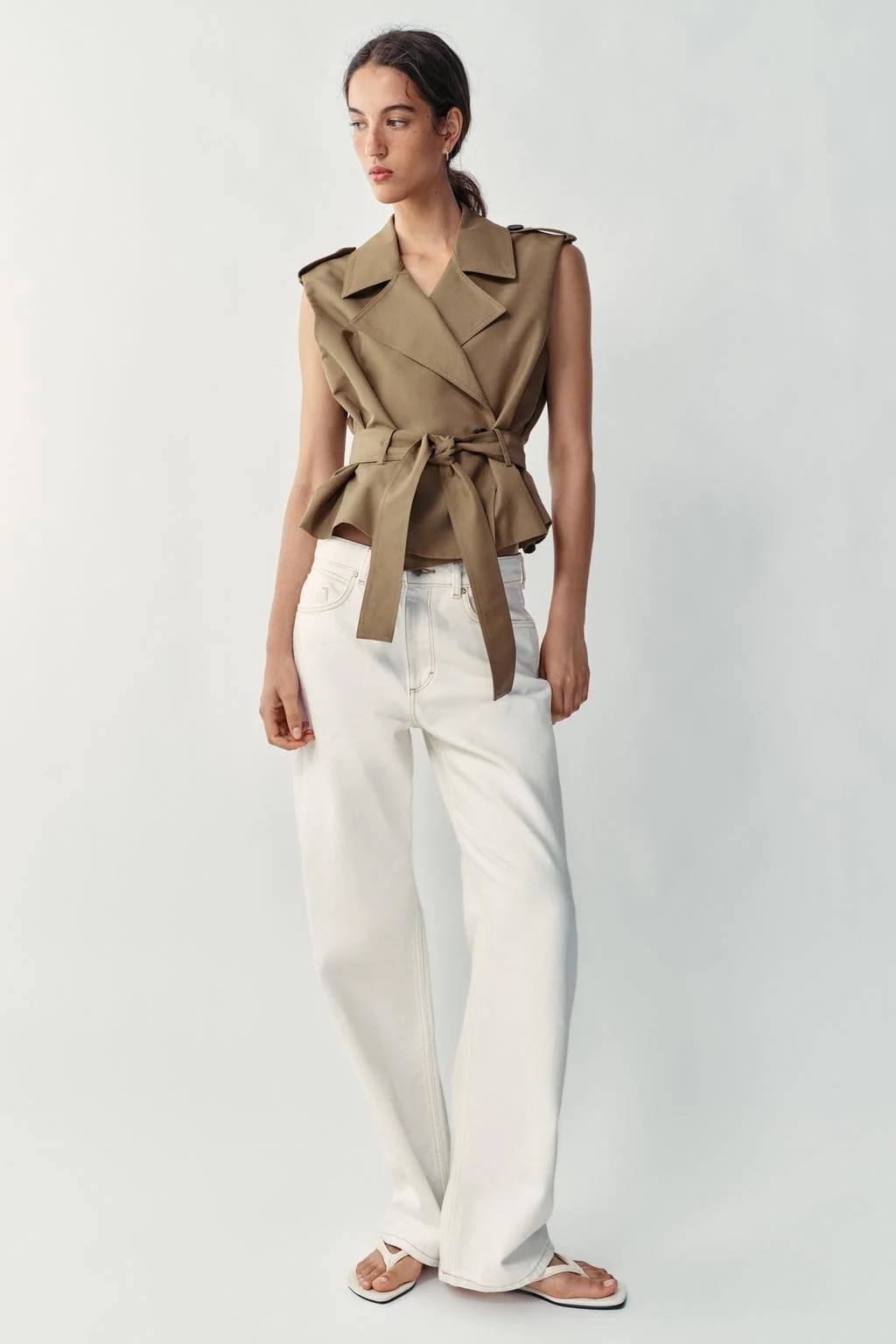 BELTED DOUBLE-BREASTED WAISTCOAT