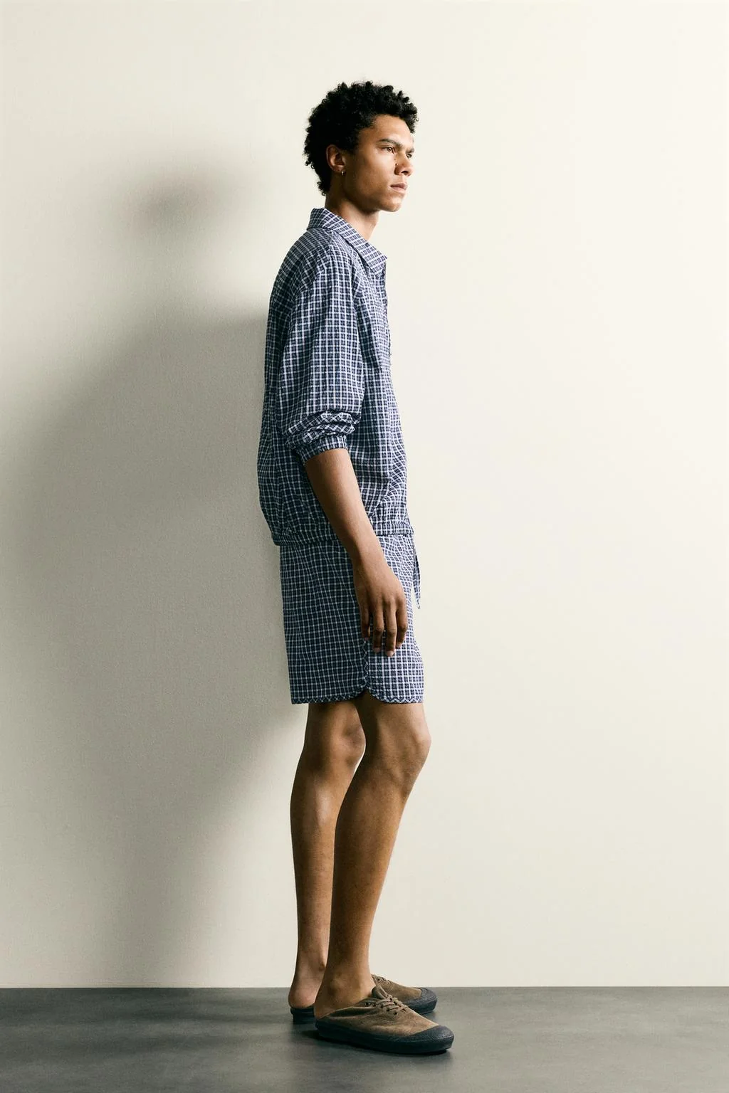 TEXTURED CHECK OVERSHIRT