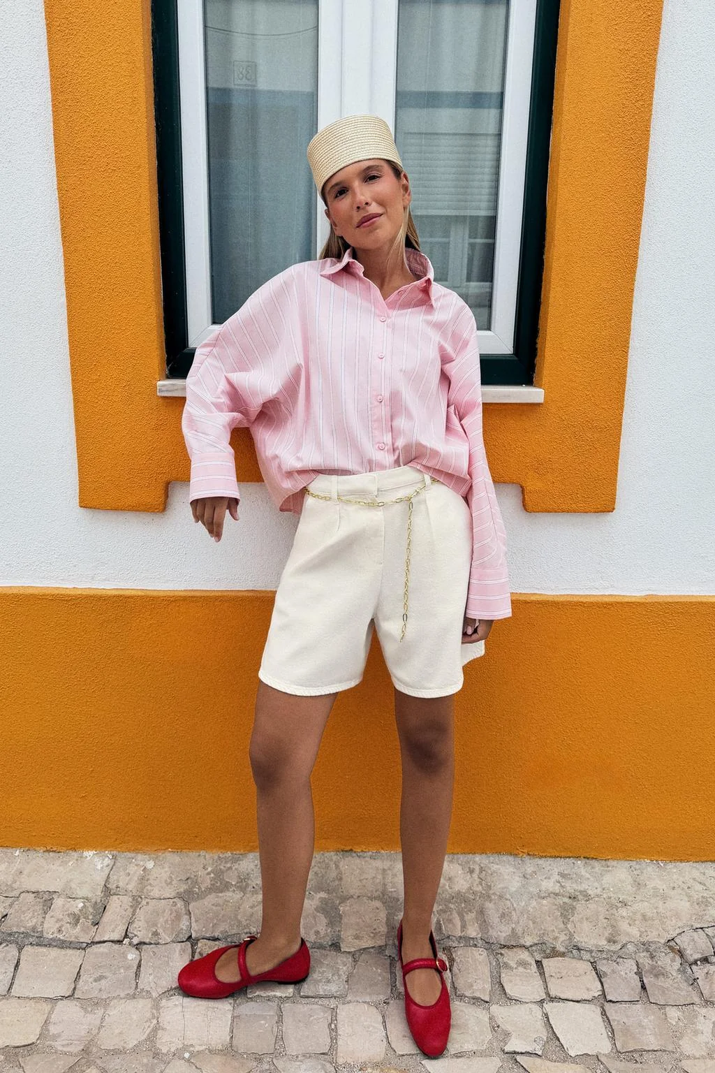 Z1975 DENIM BERMUDA SHORTS WITH CHAIN BELT