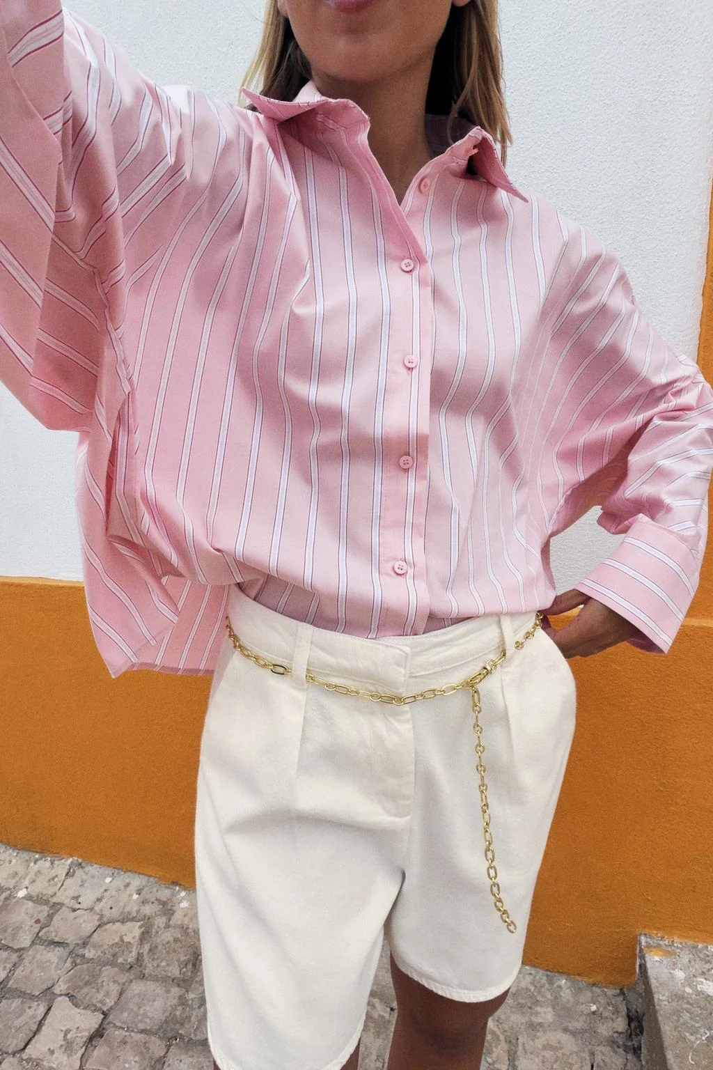 Z1975 DENIM BERMUDA SHORTS WITH CHAIN BELT