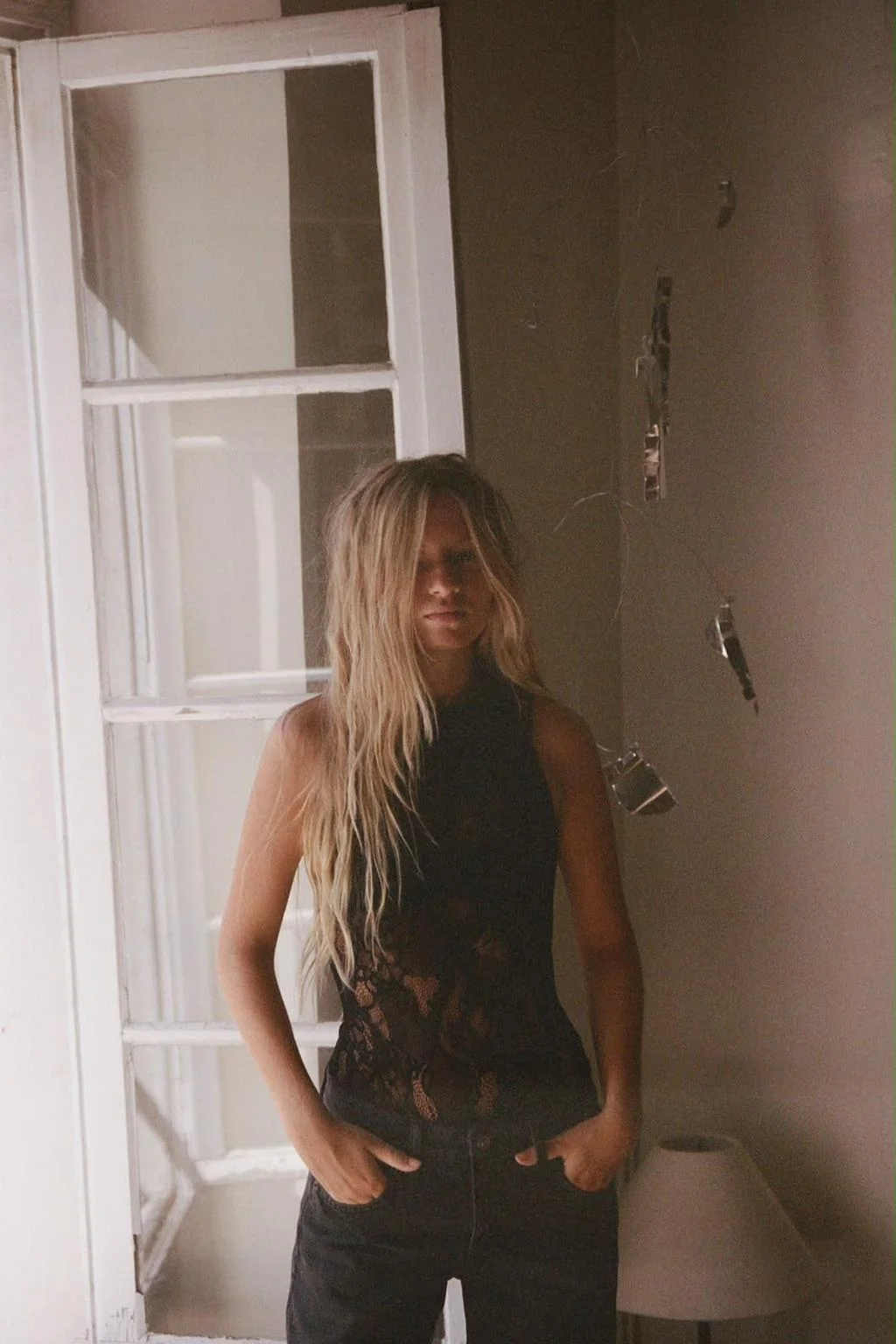 LACE HALTER BODYSUIT