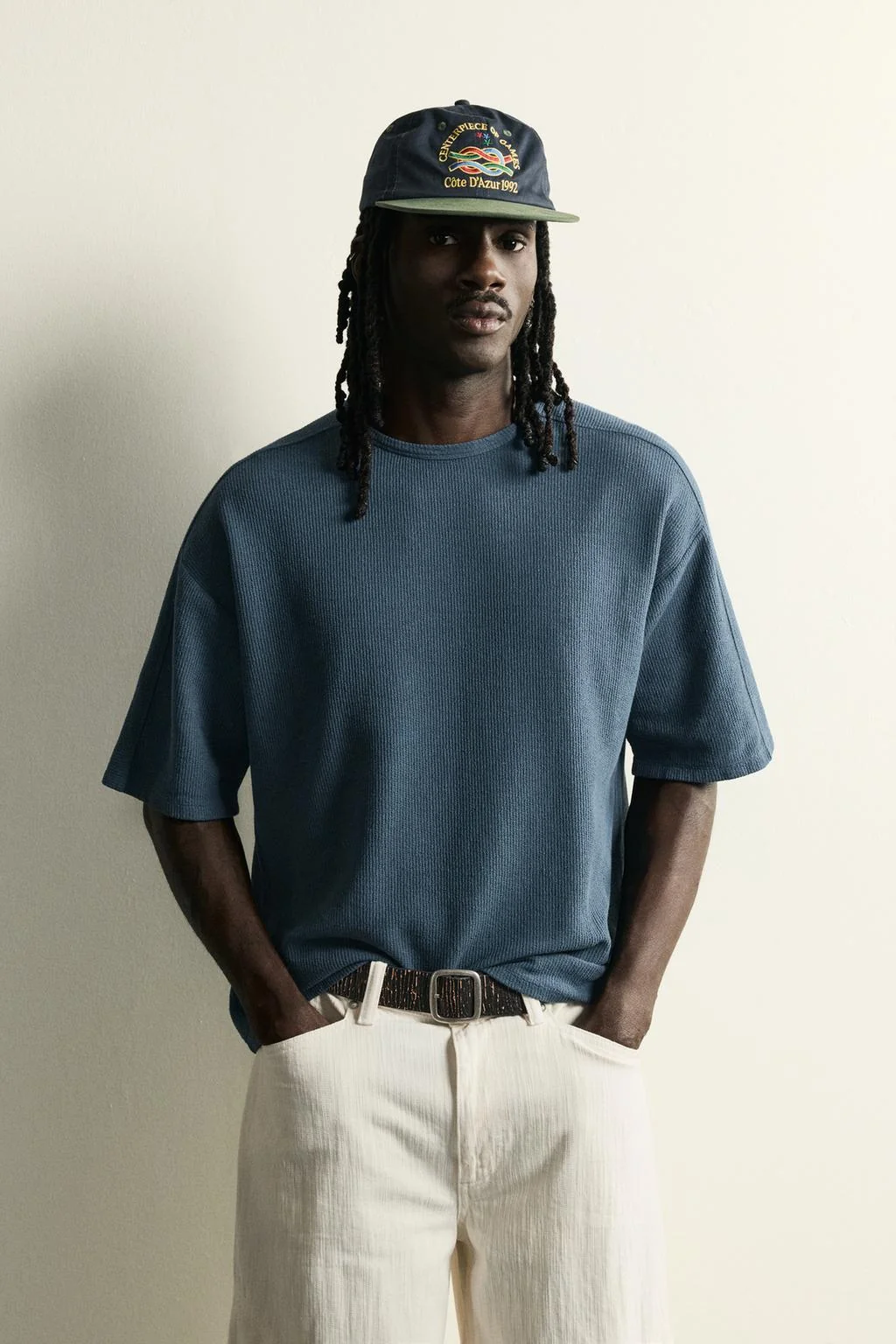 WASHED PRINT KNIT T-SHIRT