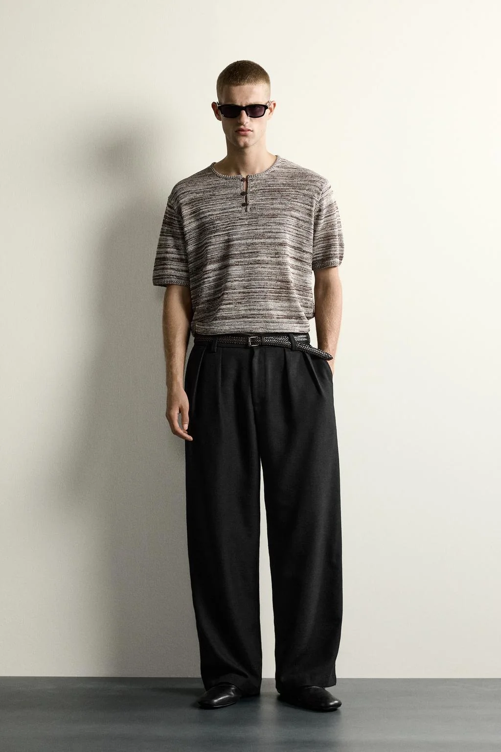 KNIT HENLEY T-SHIRT