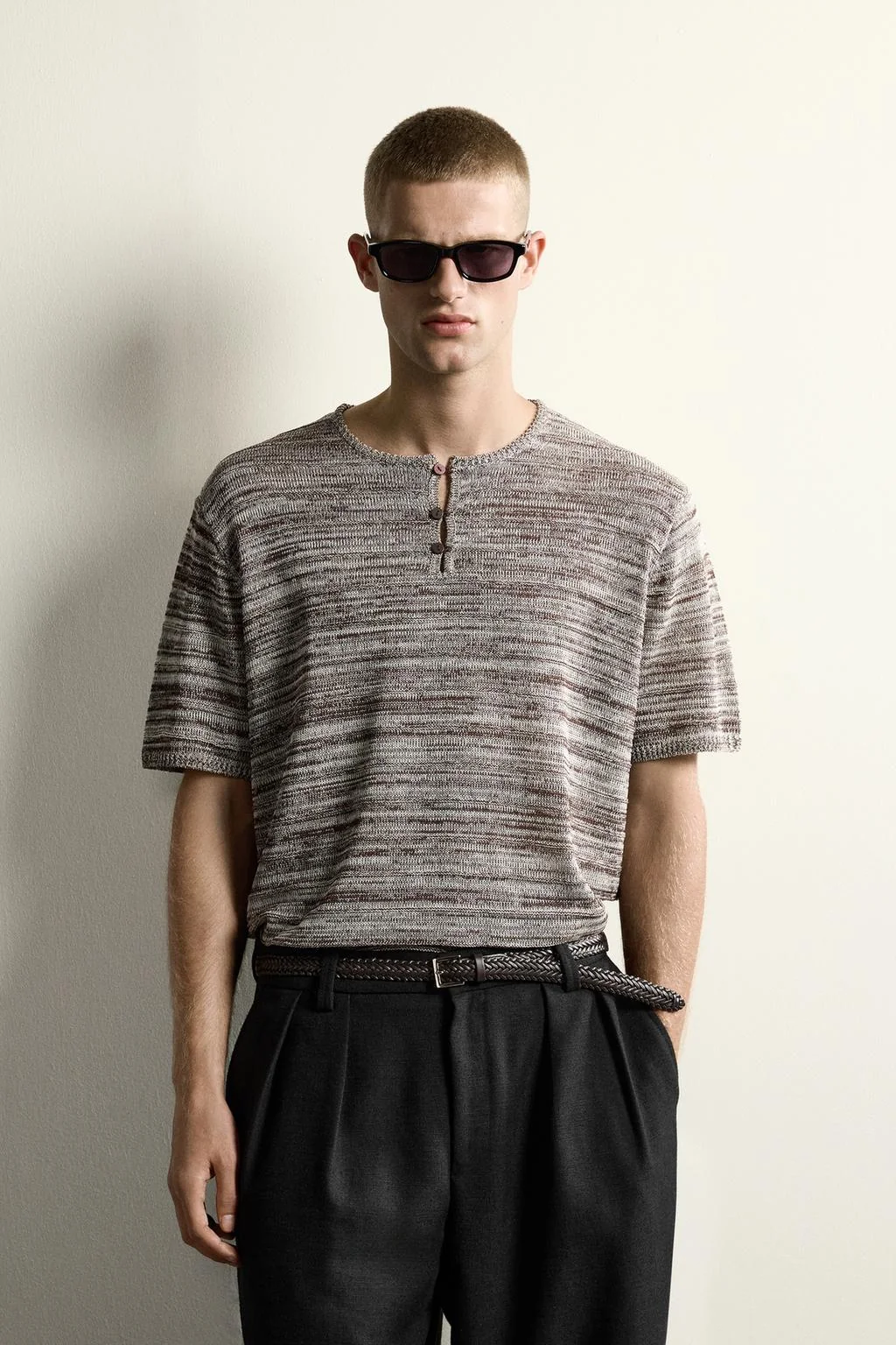 KNIT HENLEY T-SHIRT